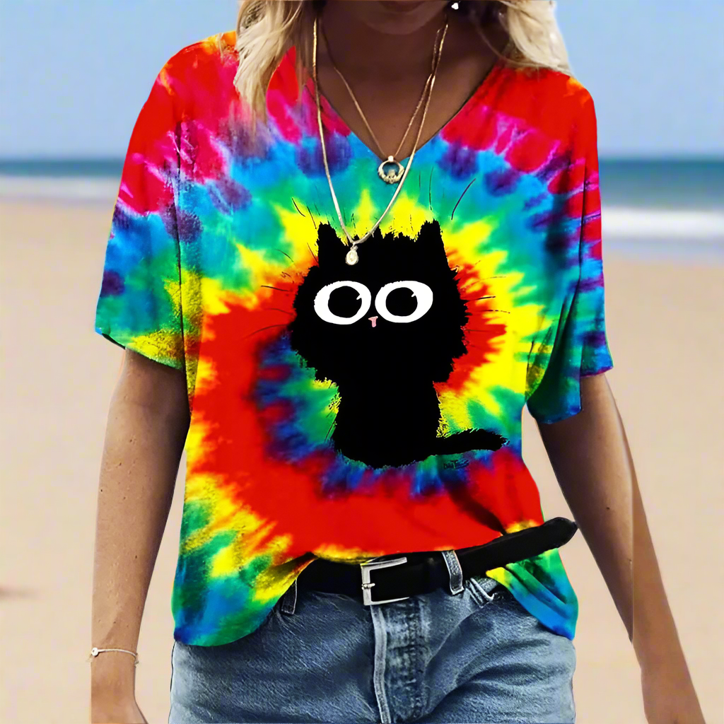 1.Chic & Playful 3D Cat Print T-Shirts