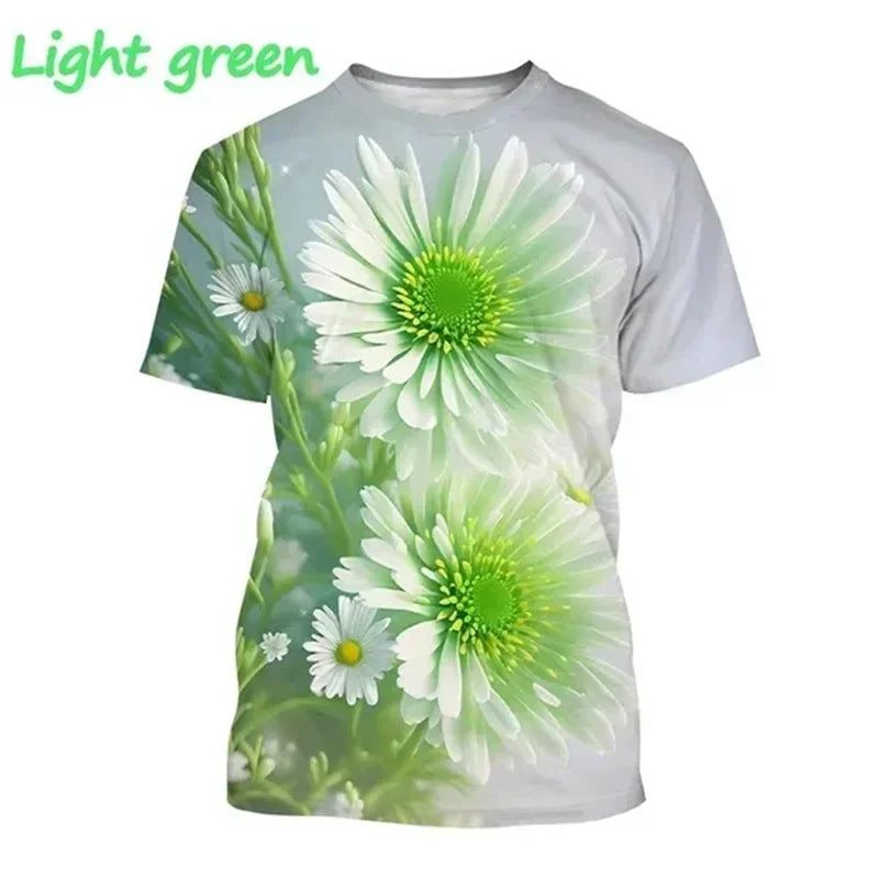 1.Unisex Chrysanthemum & Daisies 3D  T-Shirts (XS-4XL)