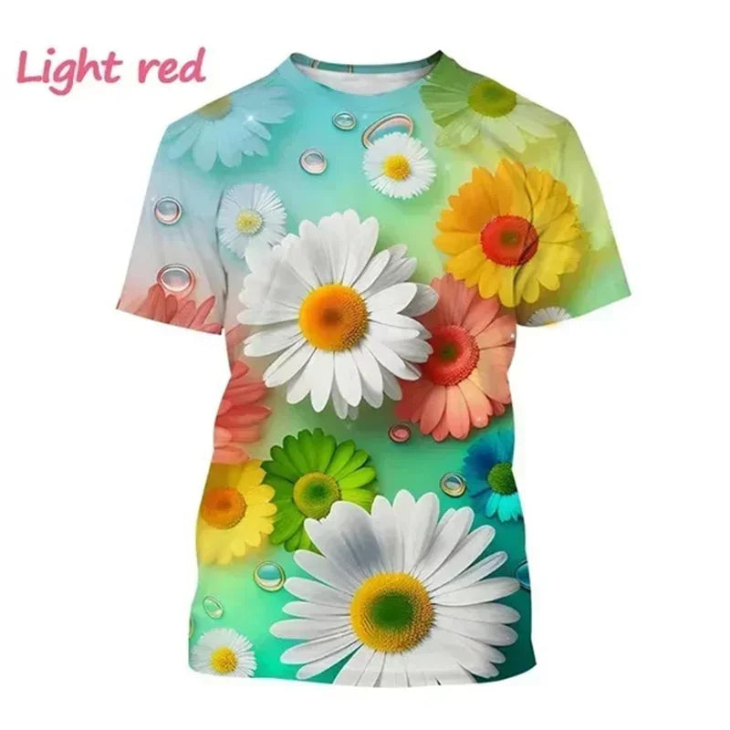 1.Unisex Chrysanthemum & Daisies 3D  T-Shirts (XS-4XL)