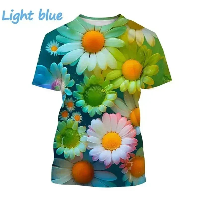 1.Unisex Chrysanthemum & Daisies 3D  T-Shirts (XS-4XL)