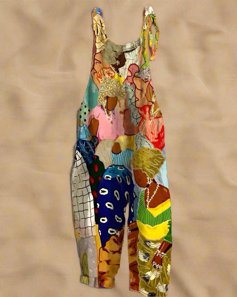 Boho-Chic 3D Printed Loose Jumpsuit & Dungarees Collection