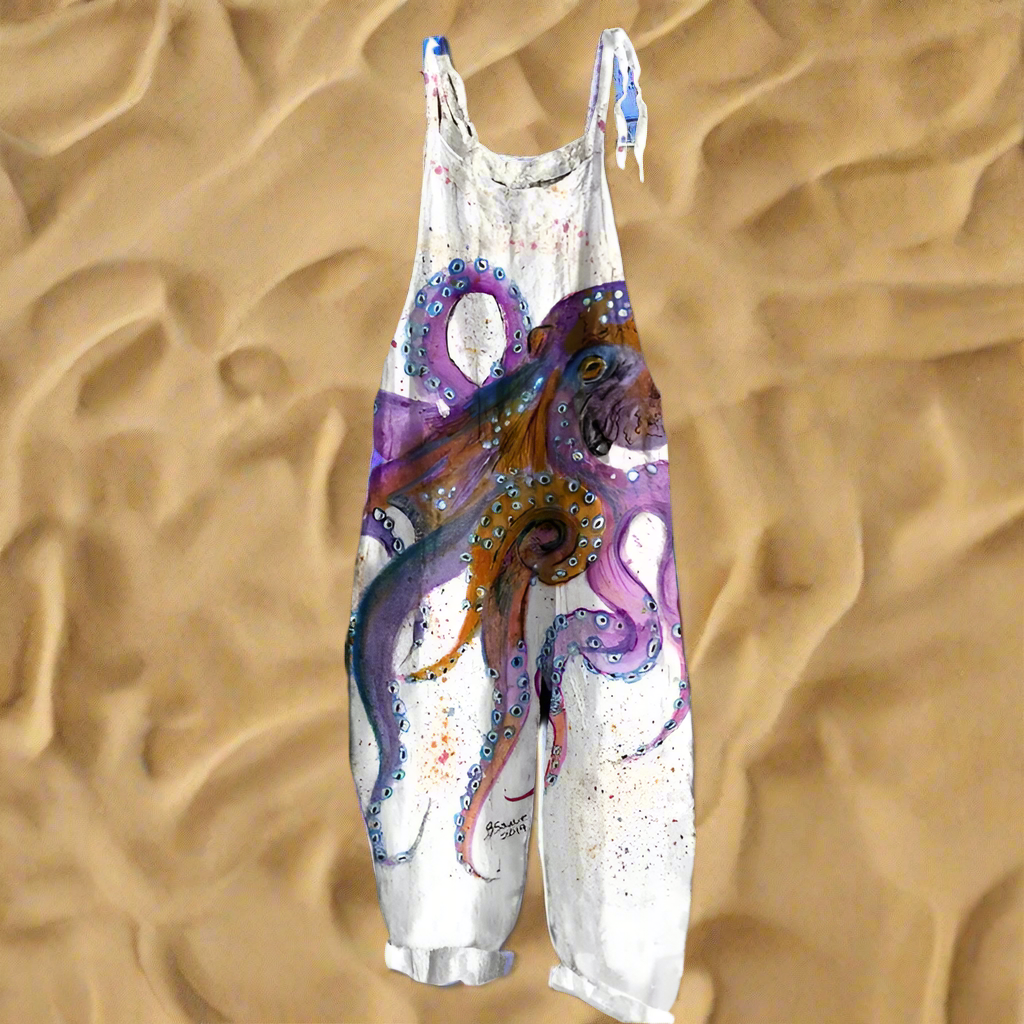 Boho-Chic 3D Printed Loose Jumpsuit & Dungarees Collection