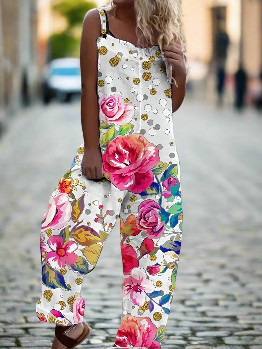 2.Retro Rebel Floral Jumpsuit – Strappy Street Style Romper Collection