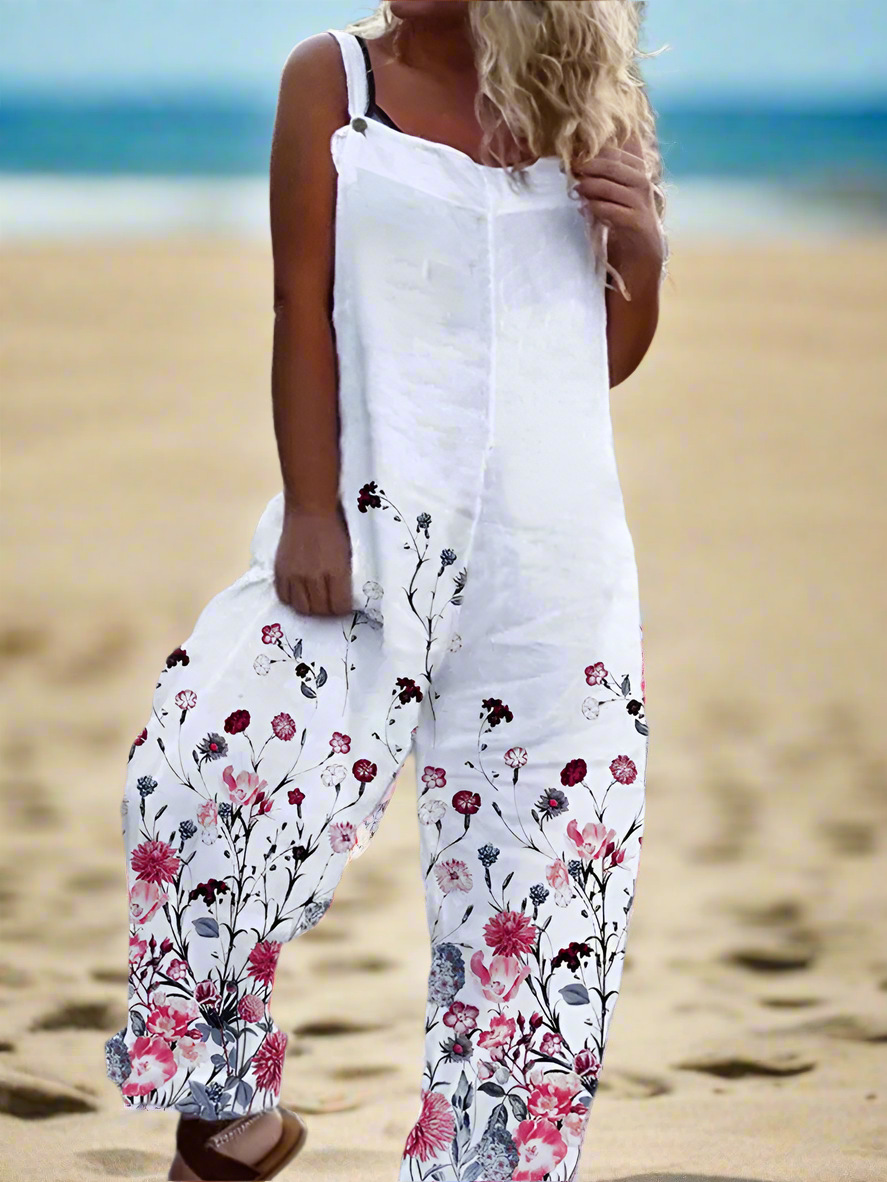 2.Retro Rebel Floral Jumpsuit – Strappy Street Style Romper Collection
