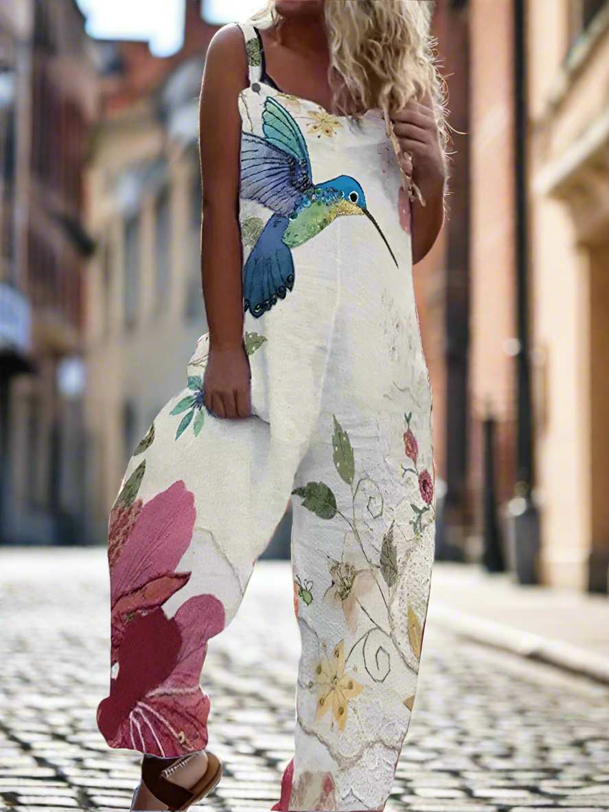 2.Retro Rebel Floral Jumpsuit – Strappy Street Style Romper Collection