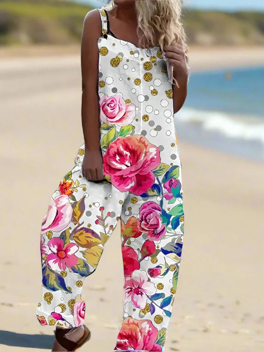 1.Retro Rebel Floral Jumpsuit – Strappy Street Style Romper Collection