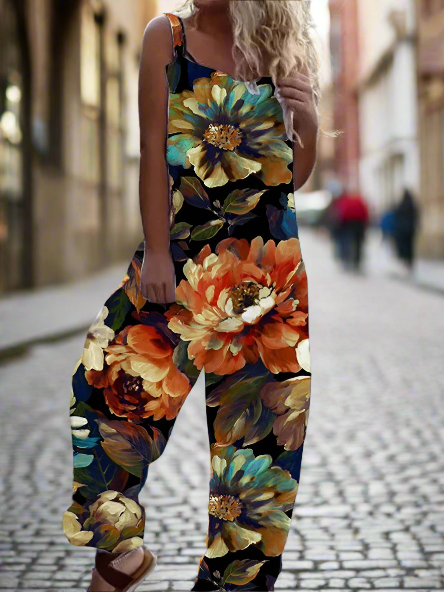 1.Retro Rebel Floral Jumpsuit – Strappy Street Style Romper Collection