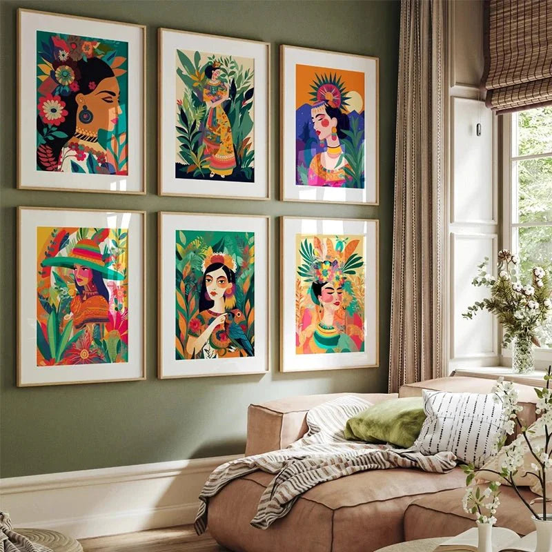 Botanical Ethnic Woman Wall Art  [SELECTION]