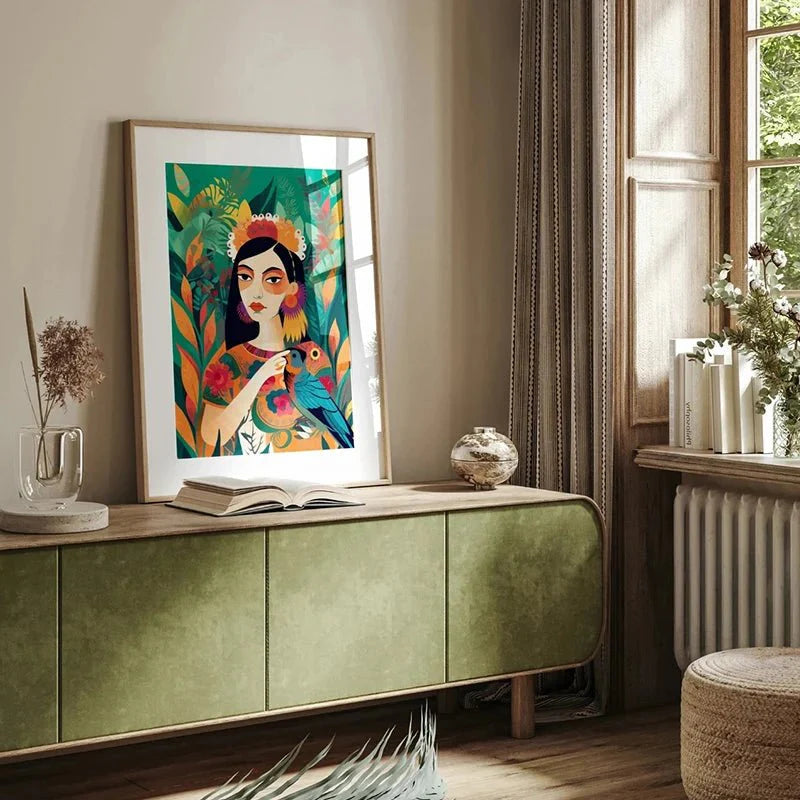 Botanical Ethnic Woman Wall Art  [SELECTION]