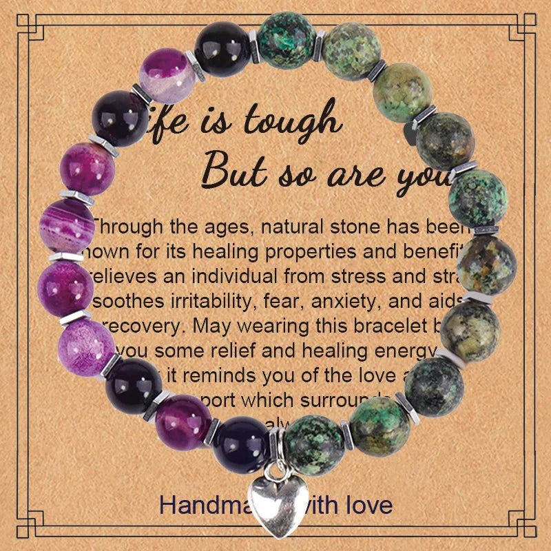 Beaded Gemstone Bracelet With Gift Card SELECTION