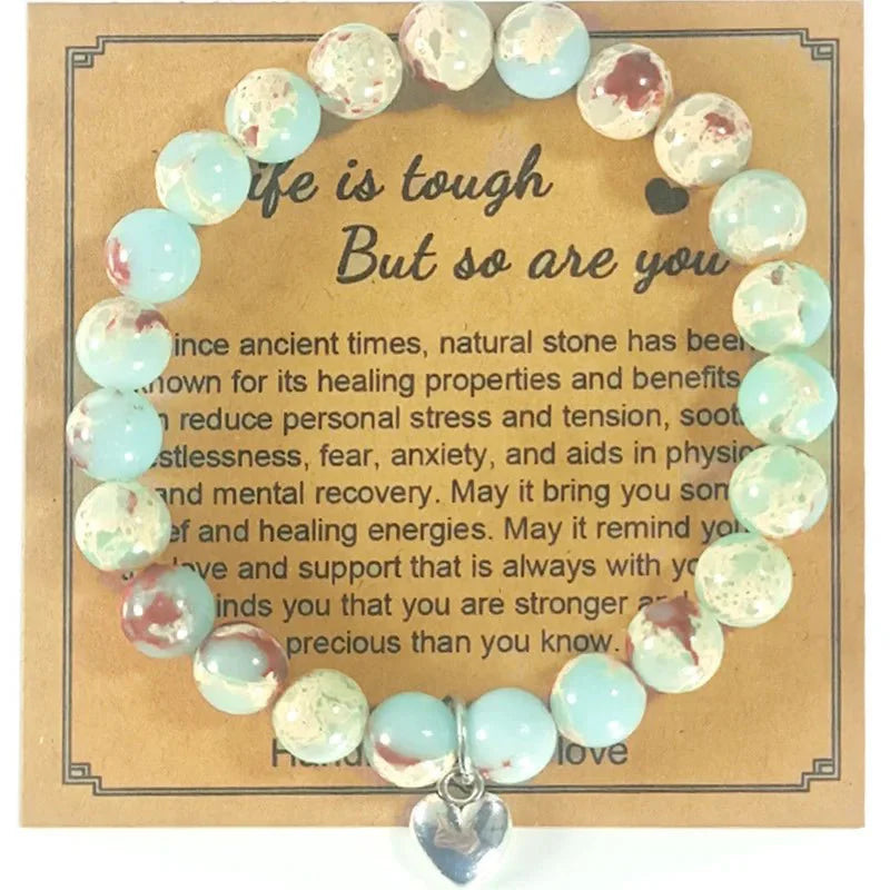 Beaded Gemstone Bracelet With Gift Card SELECTION