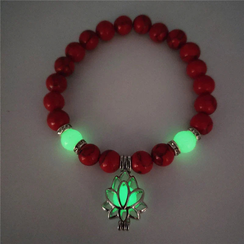 Luminous 'Glow In The Dark' Night Sky and Other Patterns Natural Volcanic Stone Bracelets SELECTION