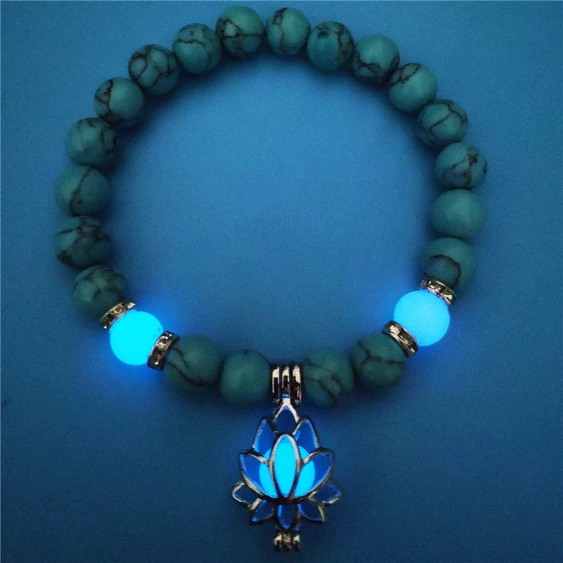 Luminous 'Glow In The Dark' Night Sky and Other Patterns Natural Volcanic Stone Bracelets SELECTION