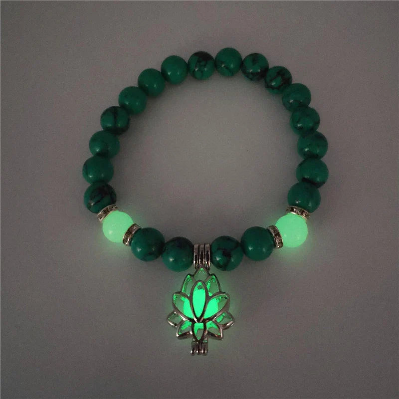 Luminous 'Glow In The Dark' Night Sky and Other Patterns Natural Volcanic Stone Bracelets SELECTION