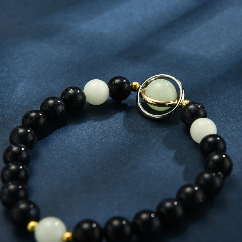 Luminous 'Glow In The Dark' Night Sky and Other Patterns Natural Volcanic Stone Bracelets SELECTION