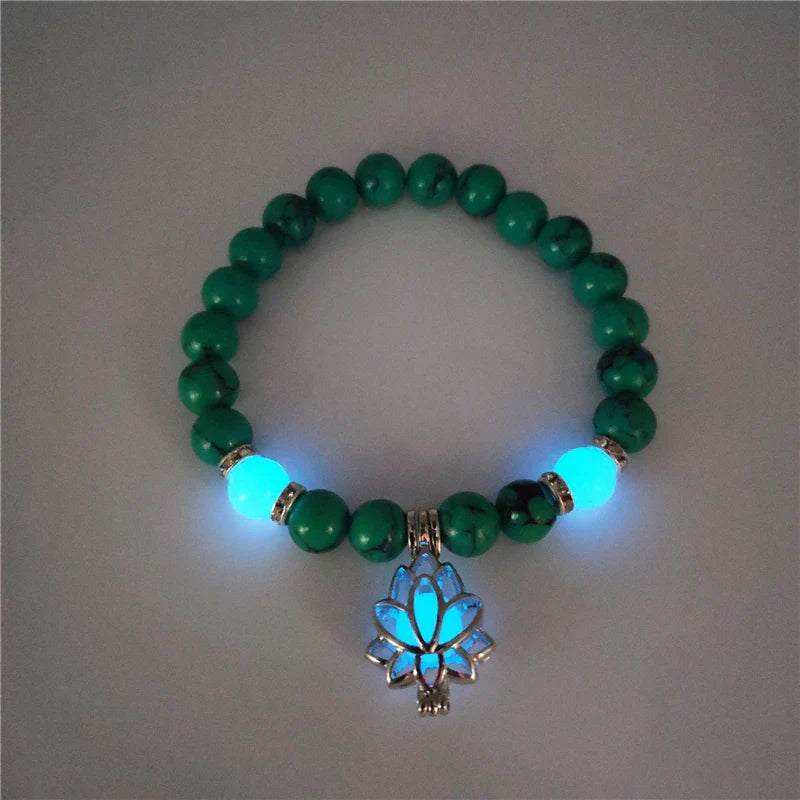 Luminous 'Glow In The Dark' Night Sky and Other Patterns Natural Volcanic Stone Bracelets SELECTION