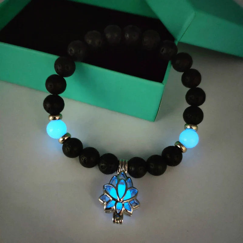 Luminous 'Glow In The Dark' Night Sky and Other Patterns Natural Volcanic Stone Bracelets SELECTION