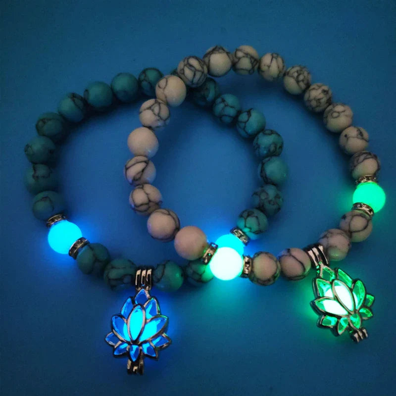 Luminous 'Glow In The Dark' Night Sky and Other Patterns Natural Volcanic Stone Bracelets SELECTION