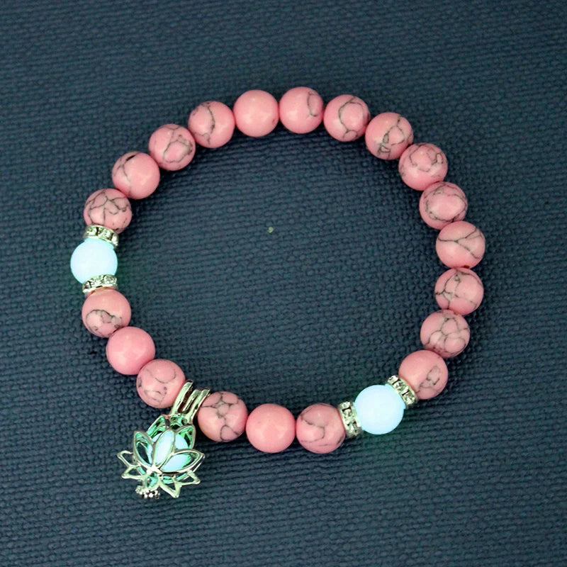 Luminous 'Glow In The Dark' Night Sky and Other Patterns Natural Volcanic Stone Bracelets SELECTION