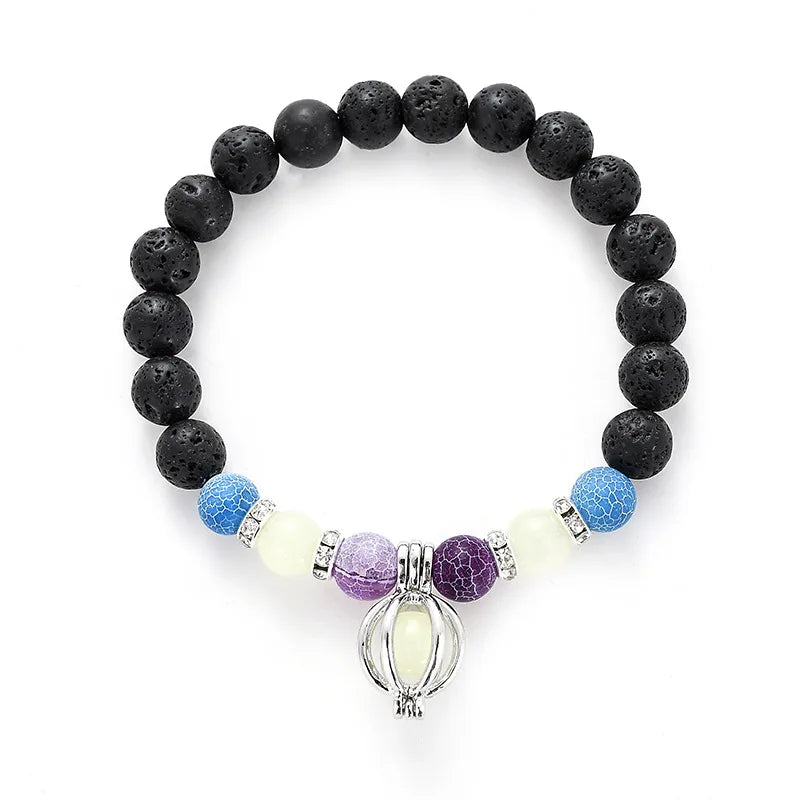 Luminous 'Glow In The Dark' Night Sky and Other Patterns Natural Volcanic Stone Bracelets SELECTION