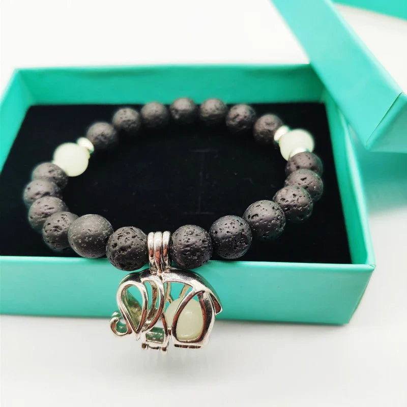 Luminous 'Glow In The Dark' Night Sky and Other Patterns Natural Volcanic Stone Bracelets SELECTION