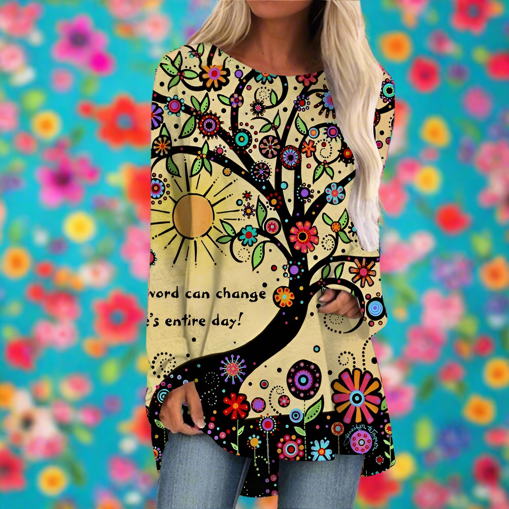 Cat & Rabbit 3D Designs Long Sleeve Tunic Top (S-3XL)