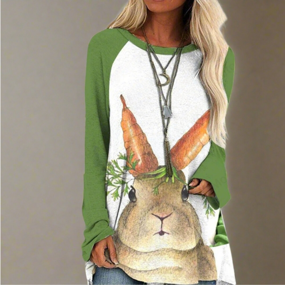 Cat & Rabbit 3D Designs Long Sleeve Tunic Top (S-3XL)