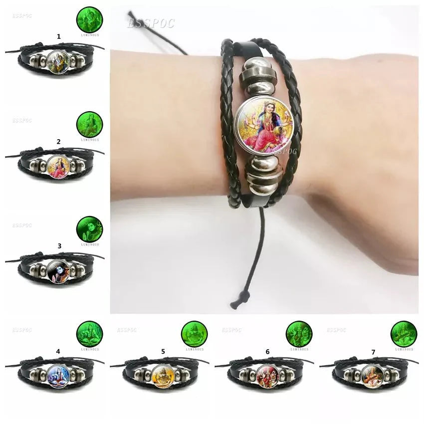 Hindu Gods And Goddesses 'Glow-In-The-Dark' Amulet Bracelets SELECTION
