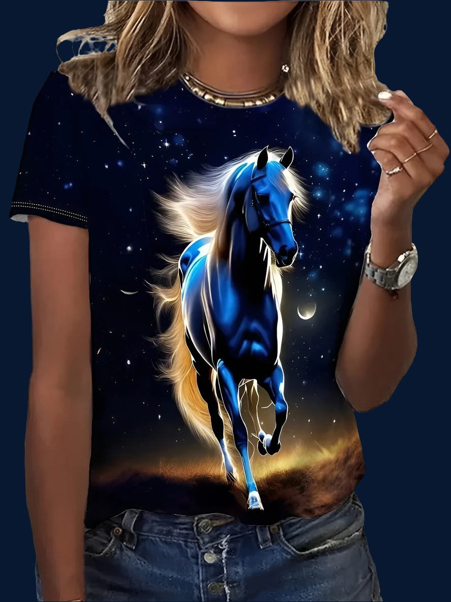 2.Unisex Casual Horse Designs T-Shirts (Size: XXS-6XL)