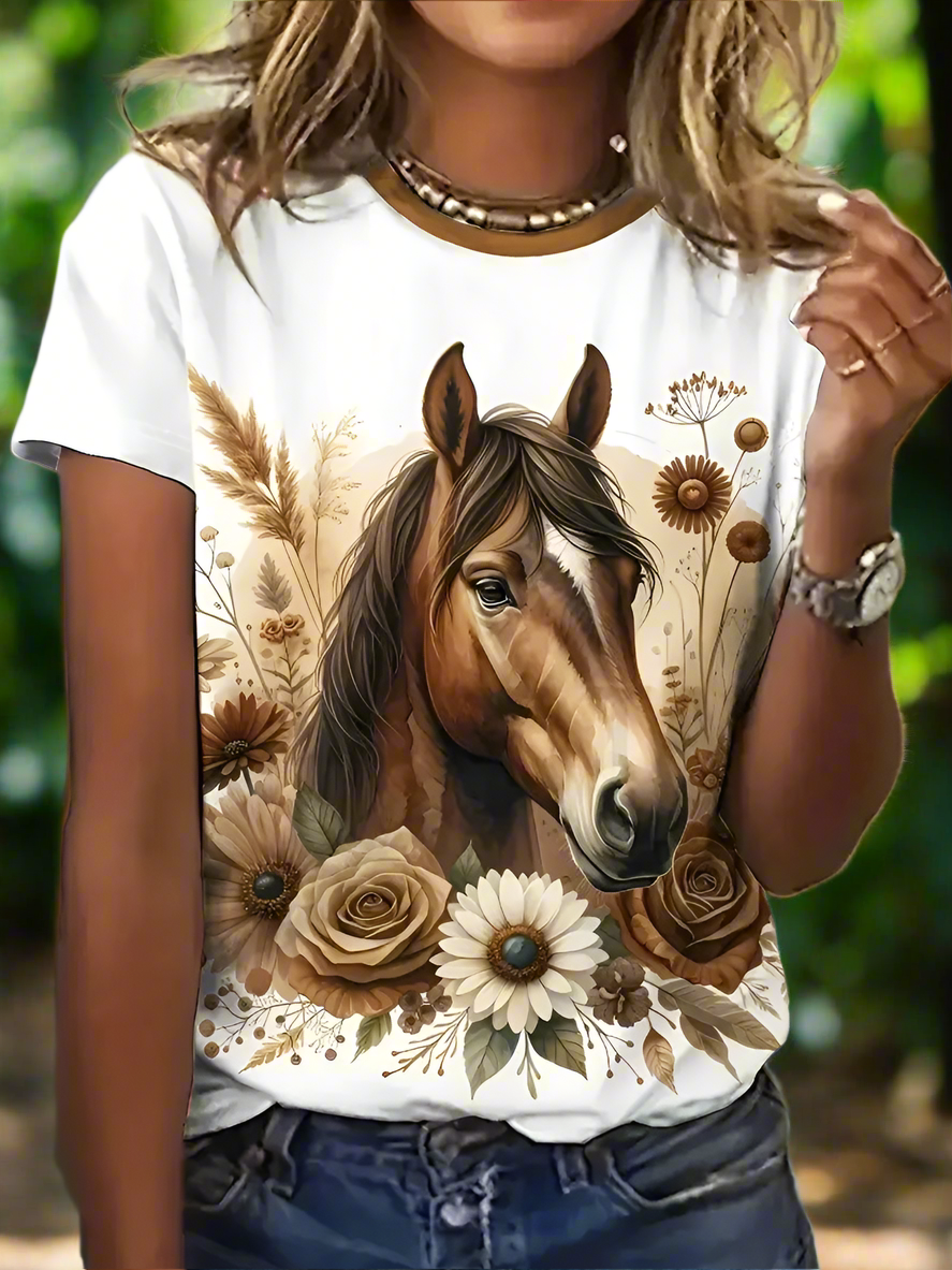 1.Unisex Casual Horse Designs T-Shirts (Size: XXS - 6XL)
