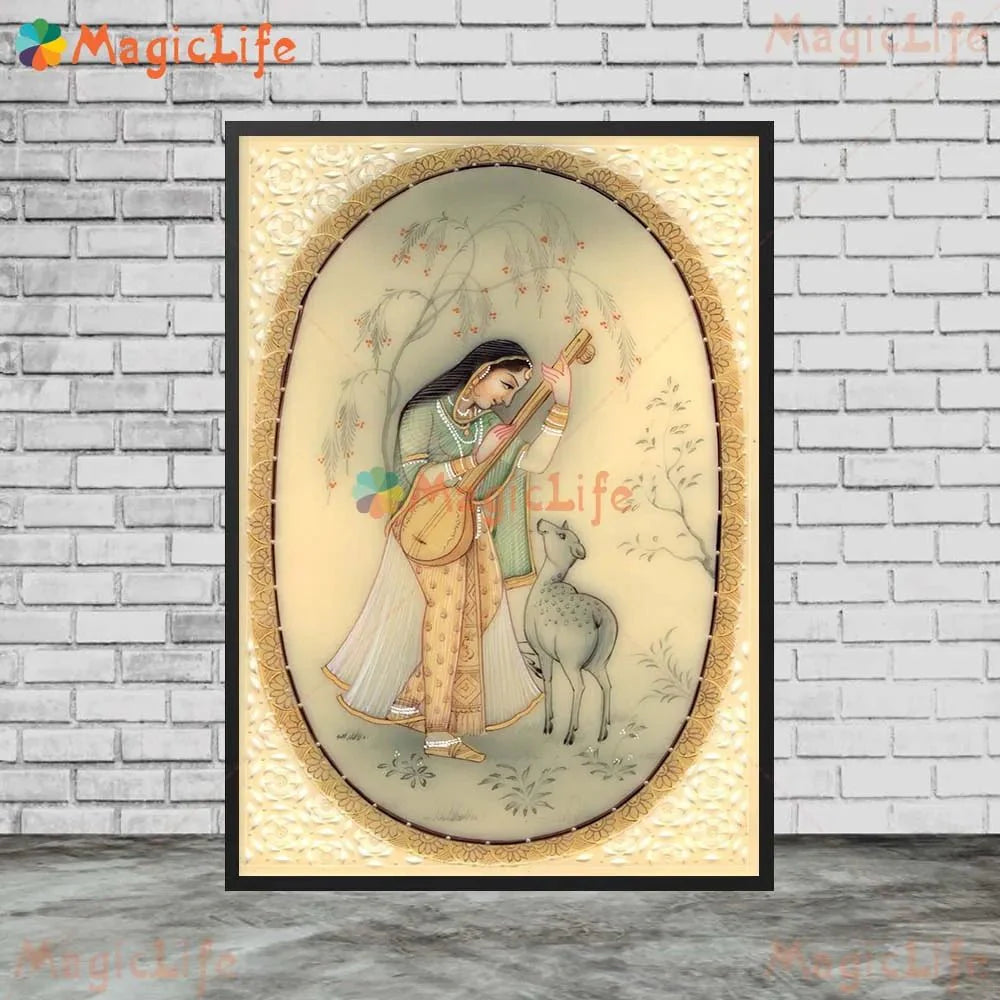 Ancient Ethnic Indian Rajasthani Princess Wall Hanging [SELECTION]