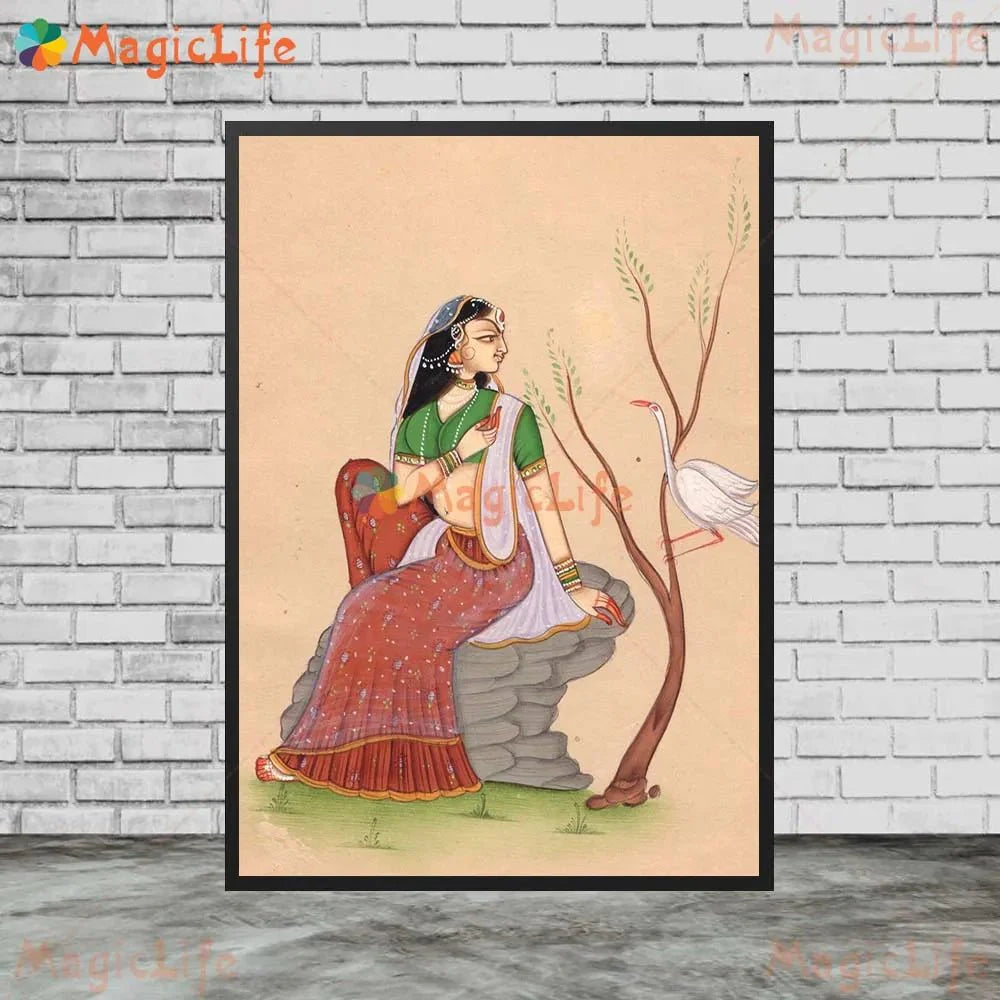 Ancient Ethnic Indian Rajasthani Princess Wall Hanging [SELECTION]