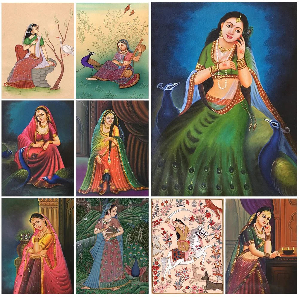 Ancient Ethnic Indian Rajasthani Princess Wall Hanging [SELECTION]