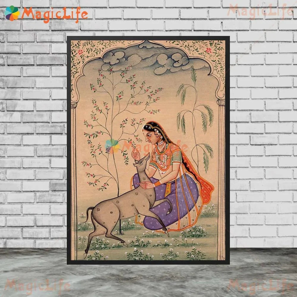 Ancient Ethnic Indian Rajasthani Princess Wall Hanging [SELECTION]