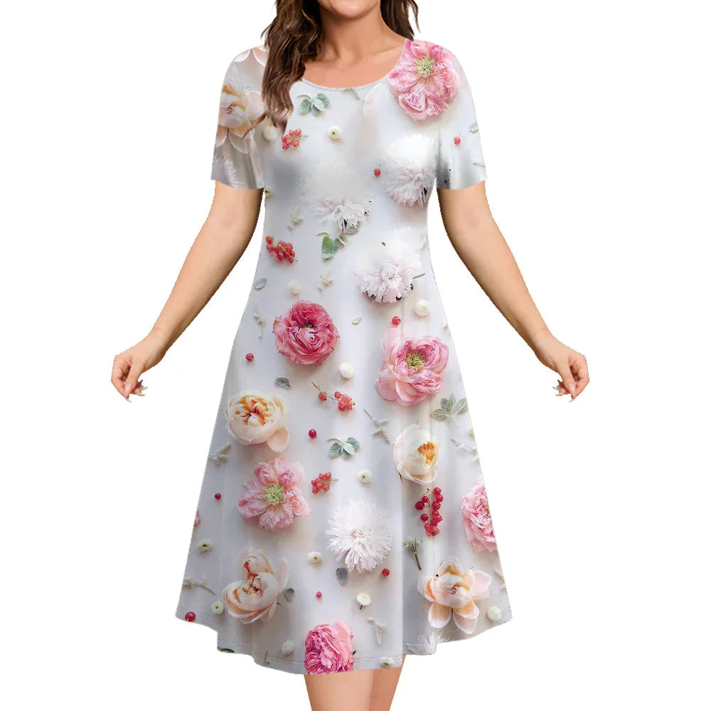 Glossy Floral Ladies Sun Dress