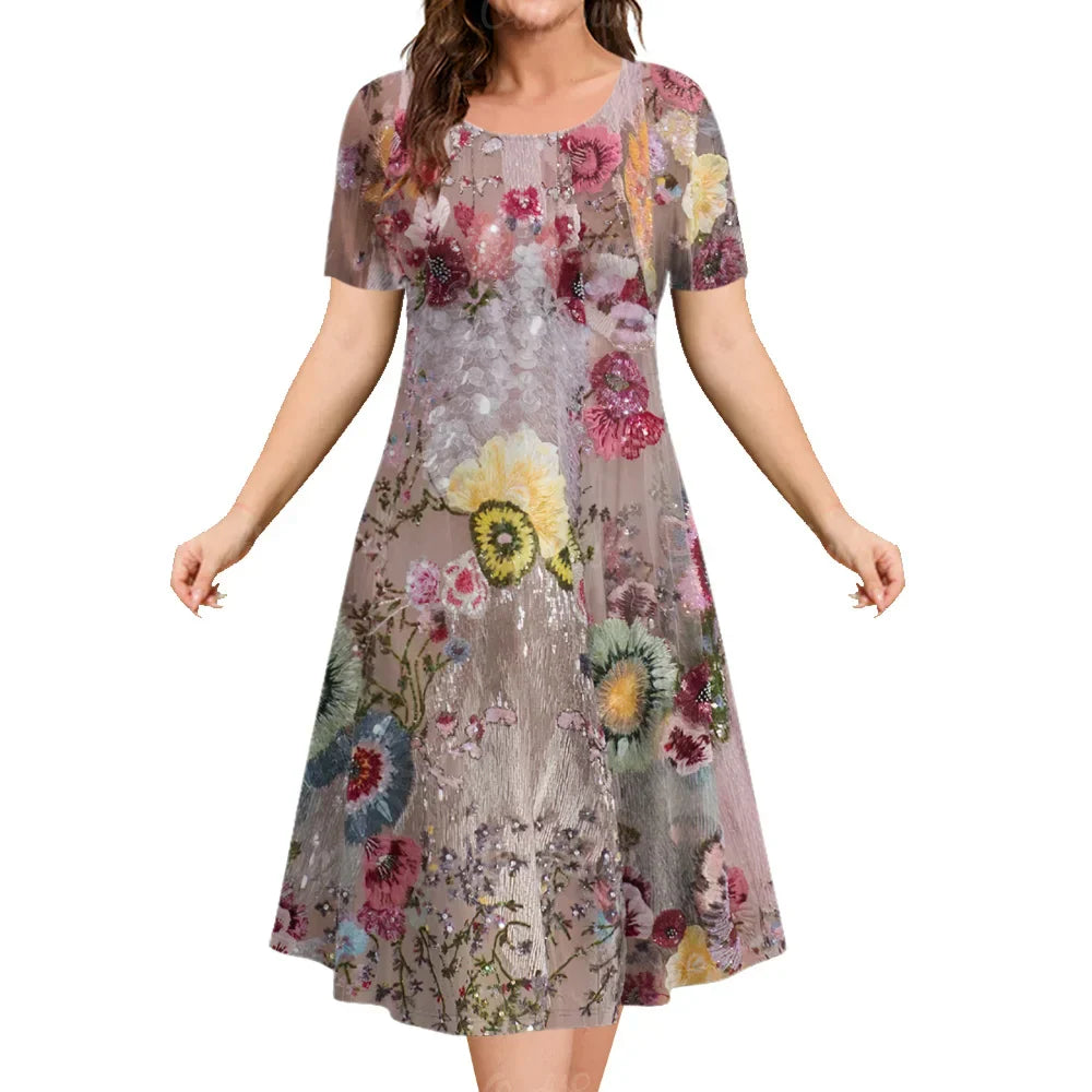 Mystical Floral Patterns Ladies Sun Dress