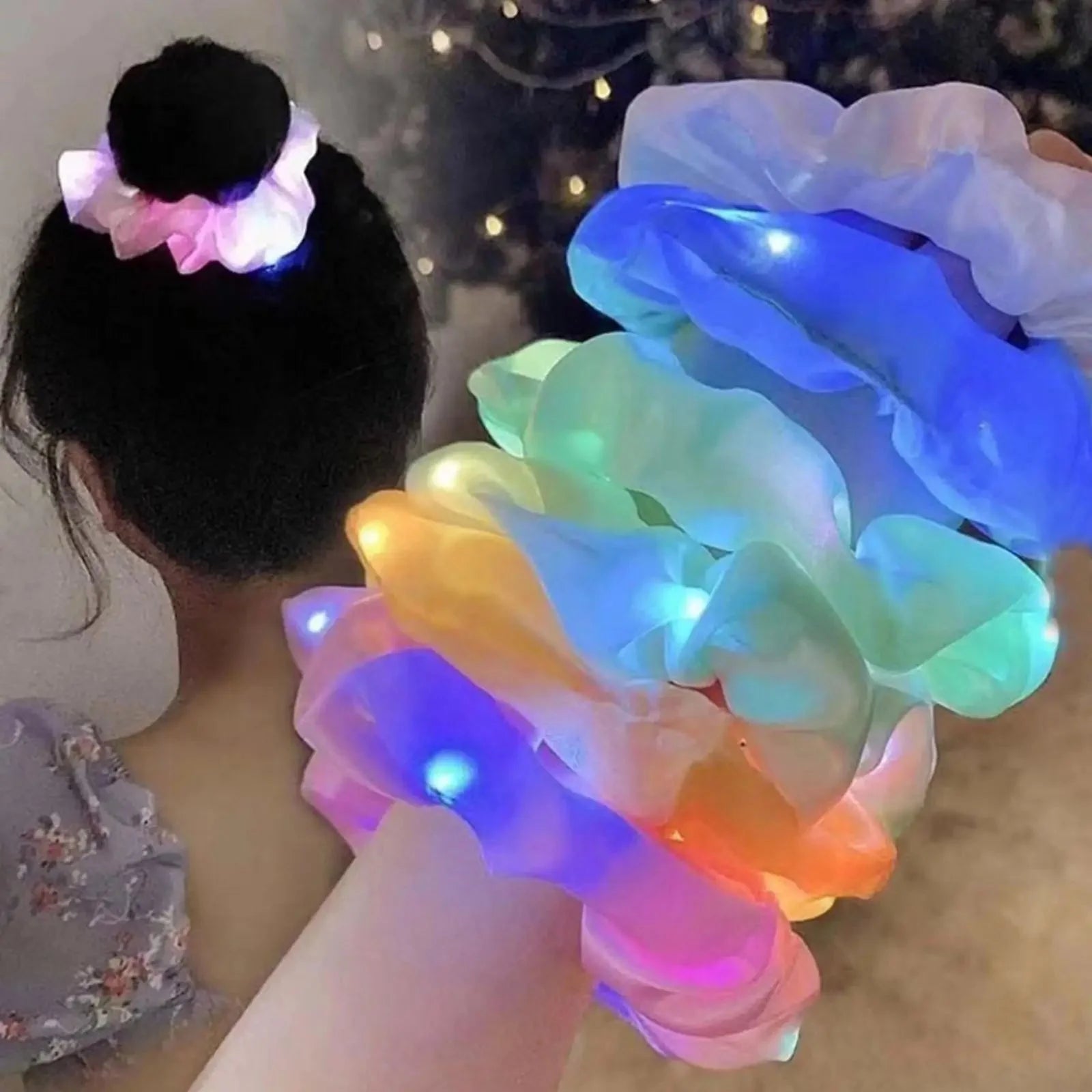 LED Luminous Glow In The Dark Elastic Hair Band SELECTION