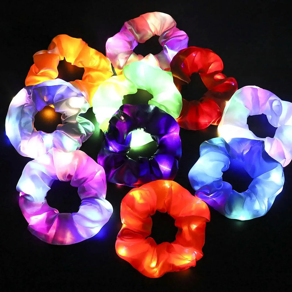 LED Luminous Glow In The Dark Elastic Hair Band SELECTION