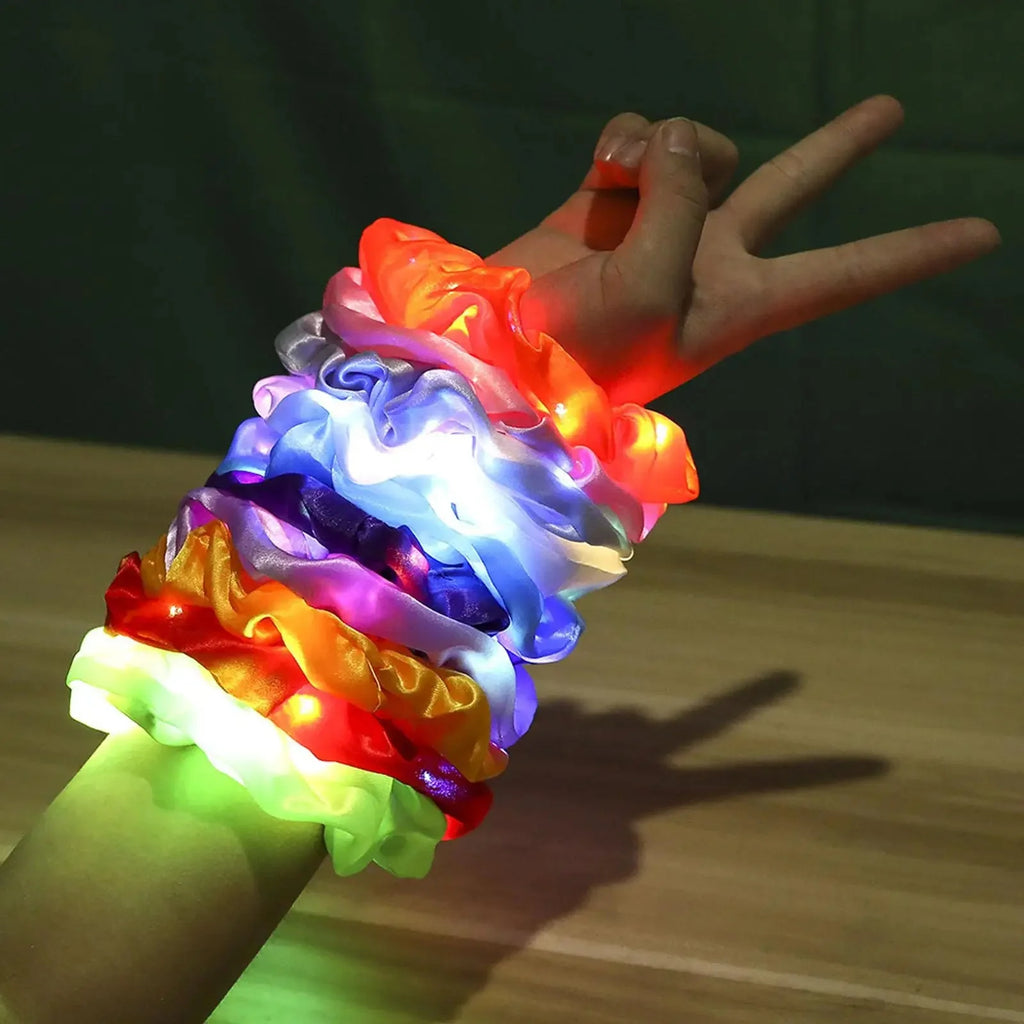 LED Luminous Glow In The Dark Elastic Hair Band SELECTION