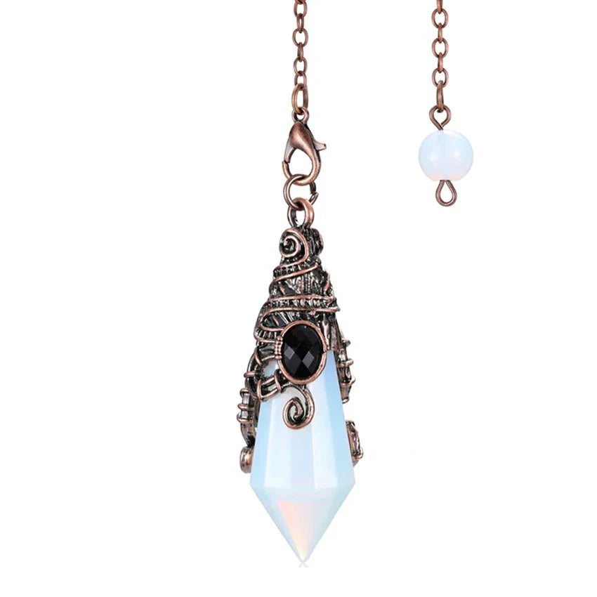 12 Faceted Natural Stone Pendant / Pendulum