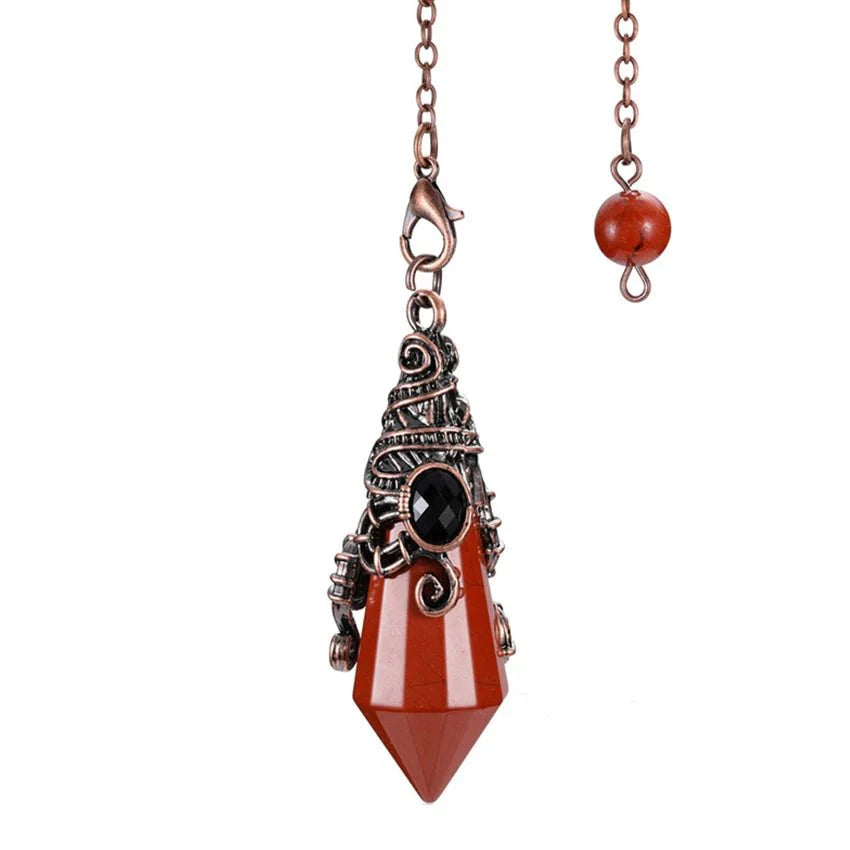 12 Faceted Natural Stone Pendant / Pendulum