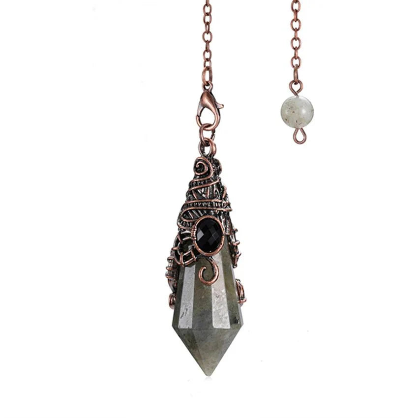 12 Faceted Natural Stone Pendant / Pendulum