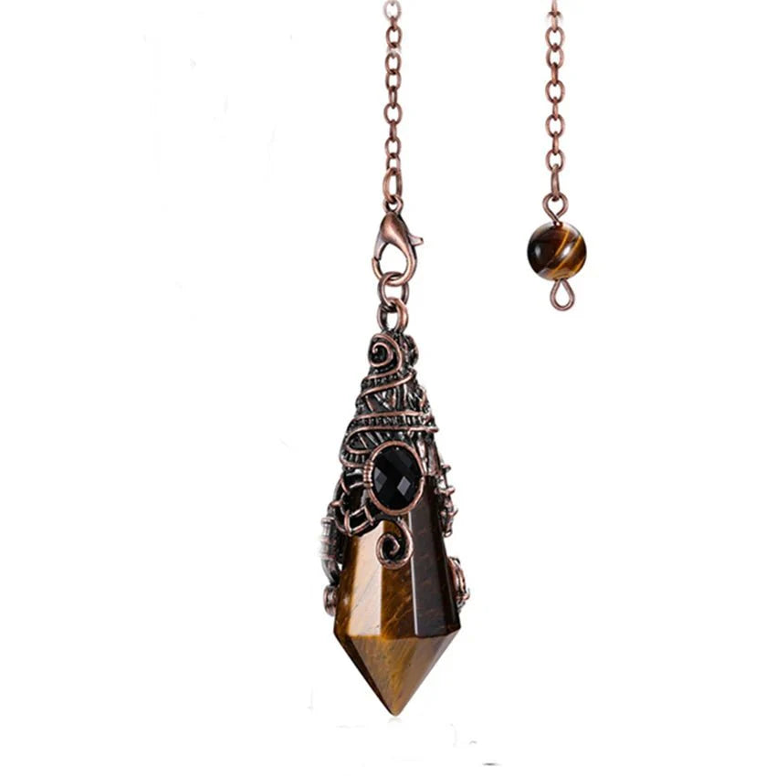 12 Faceted Natural Stone Pendant / Pendulum
