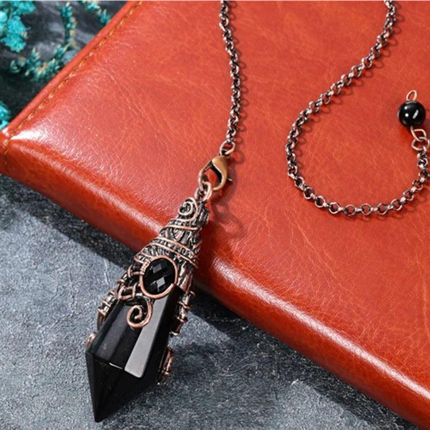 12 Faceted Natural Stone Pendant / Pendulum