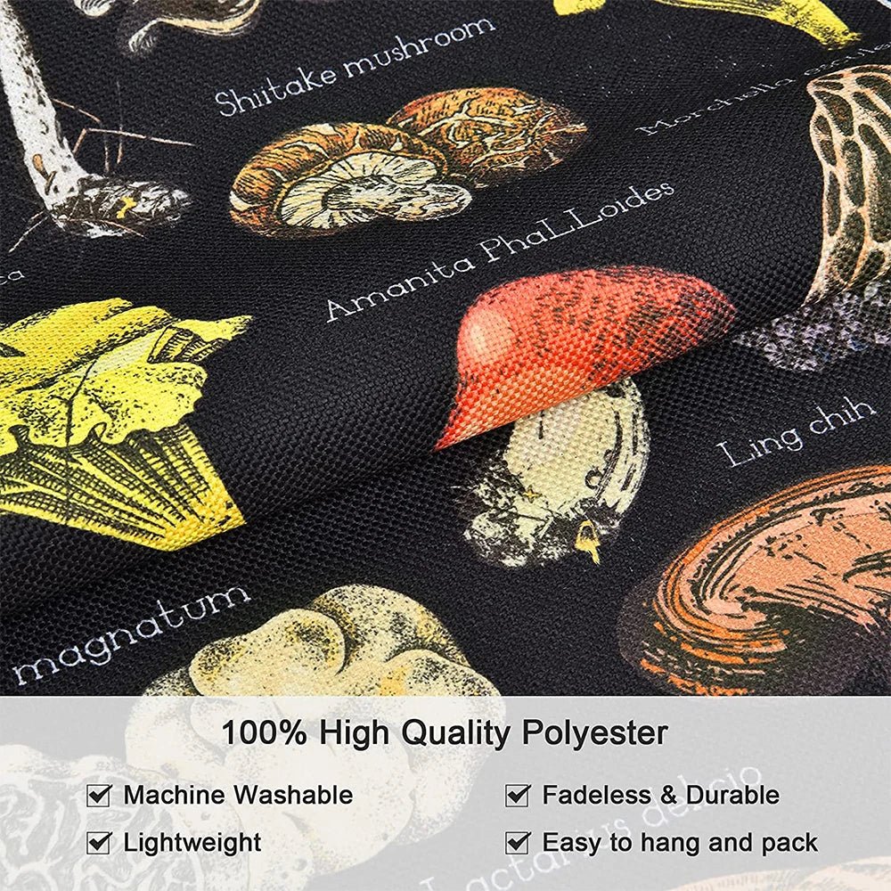 Botanical Mushroom And Floral Botanical Illustrative Reference Chart Tapestry (SELECTION)