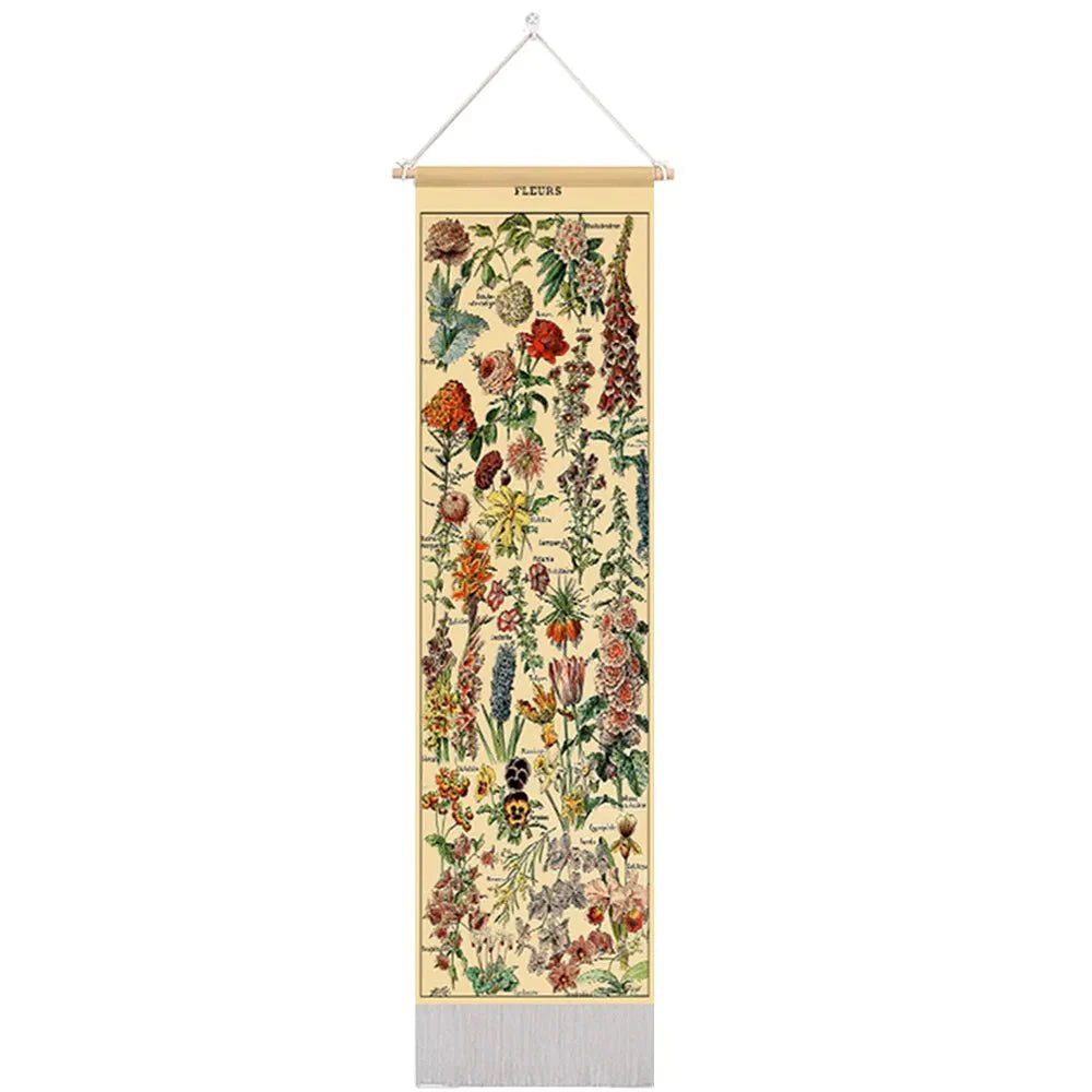 Botanical Mushroom And Floral Botanical Illustrative Reference Chart Tapestry (SELECTION)