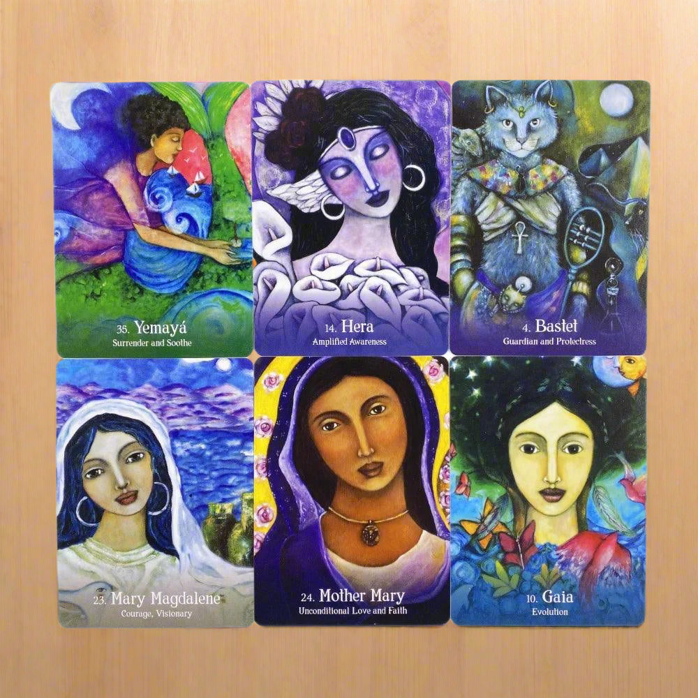 Sacred Mothers Of Goddesses Oracle Cards with Guidebook