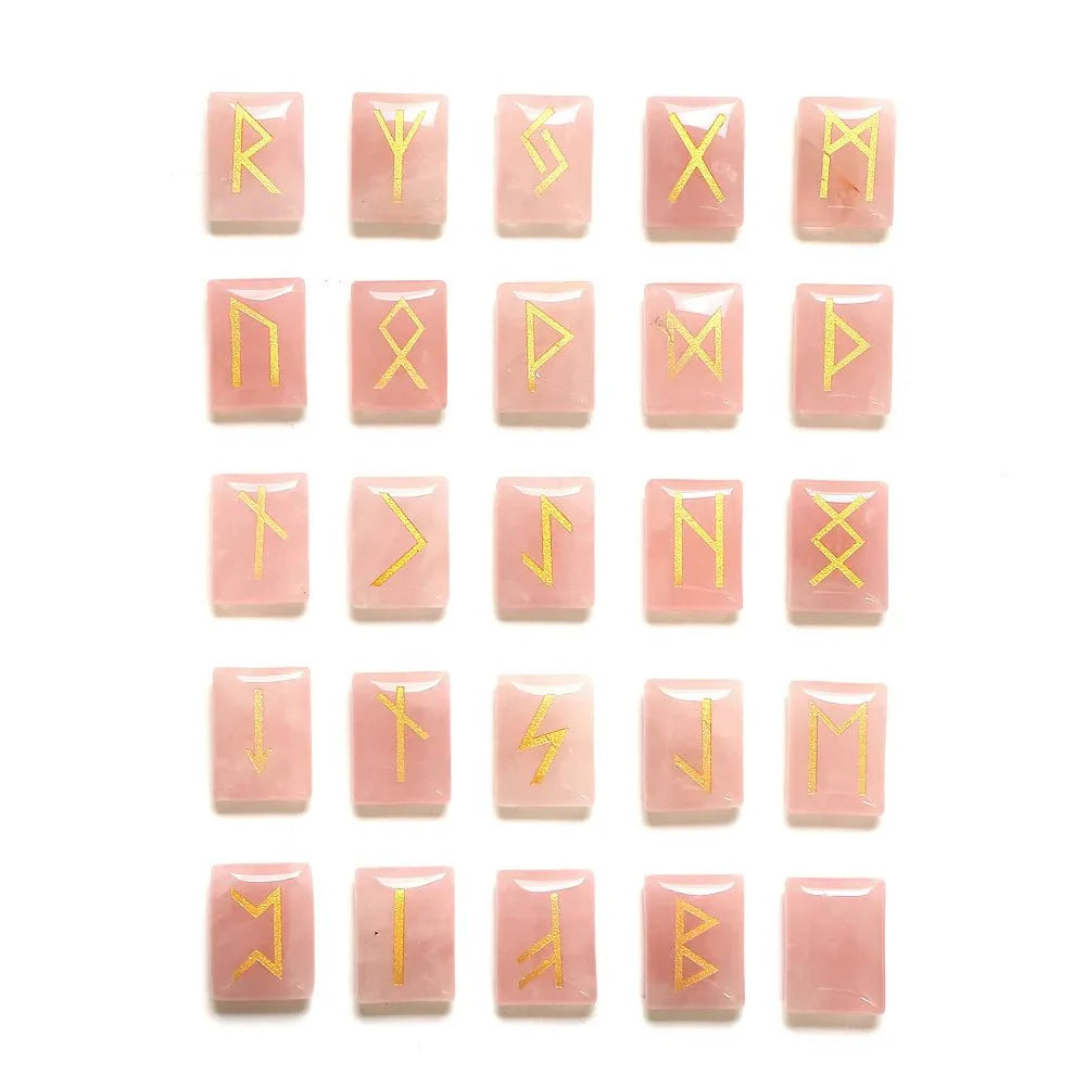 25 Healing Crystals Stone Viking Runes Set SELECTION