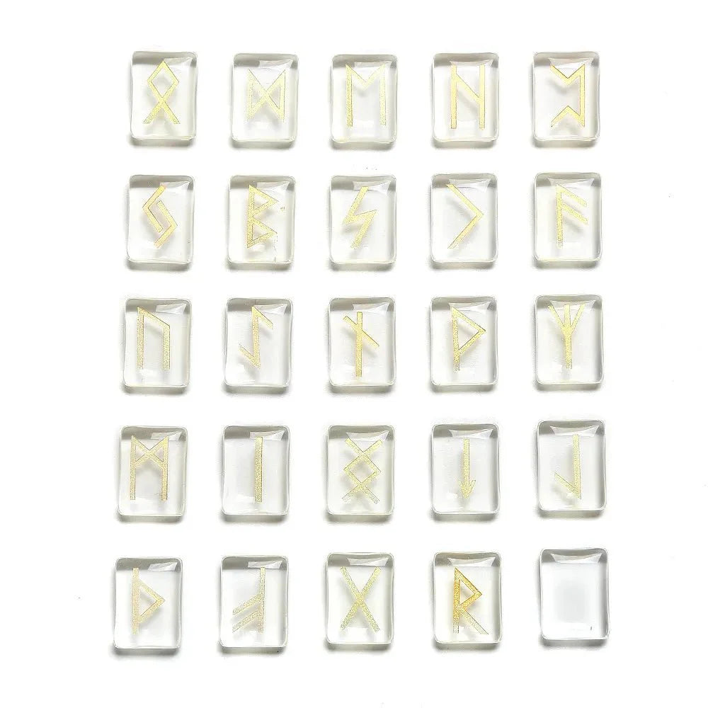 25 Healing Crystals Stone Viking Runes Set SELECTION