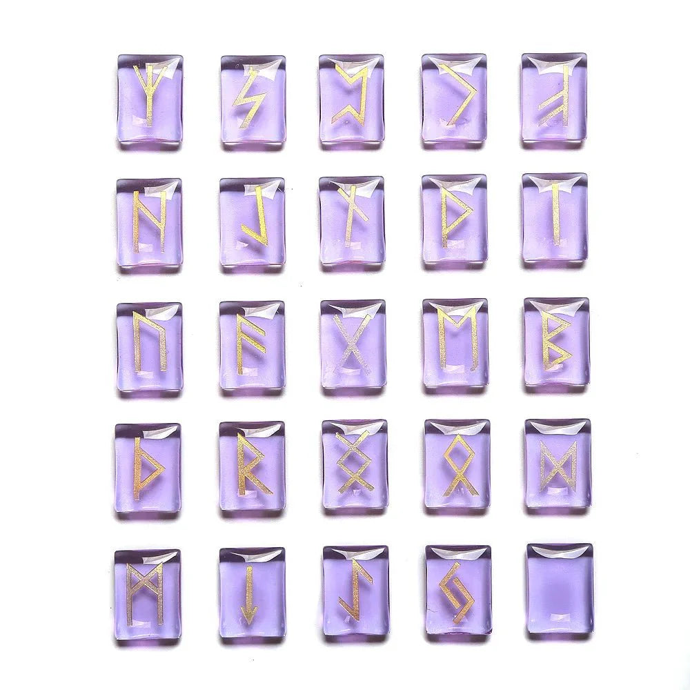 25 Healing Crystals Stone Viking Runes Set SELECTION